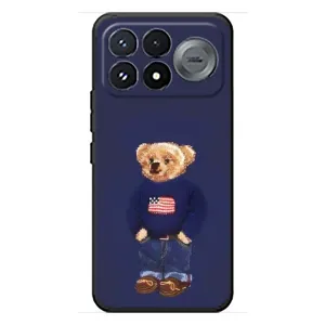 Чехлы Мишка Тедди для Сяоми Поко Ф9 Про (Мишка USA)