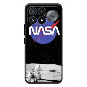 Силиконовый бампер с принтом "Наса" на Xiaomi Poco F9 Pro (Nasa на луне)