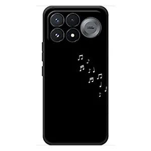 Чехол с картинками на черном фоне для Xiaomi Poco F9 Pro (Ноты)
