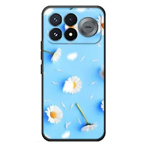 Чохол з Квітами для Xiaomi Poco F9 Pro (ромашки на блакитному)