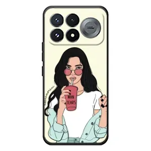 Силиконовый Чехол на Xiaomi Poco F9 Pro с картинкой Стильных Девушек (С напитком)