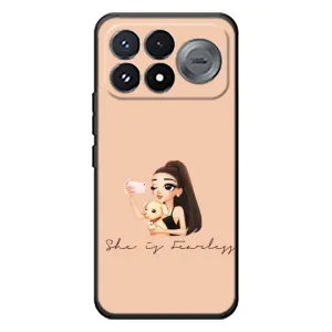 Силиконовый Чехол на Xiaomi Poco F9 Pro с картинкой Стильных Девушек (С собакой)