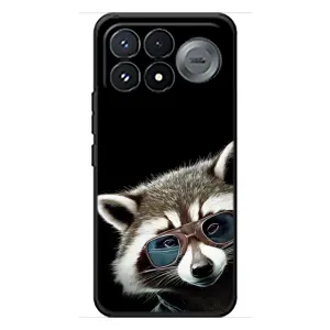 Силиконовый Чехол с Енотами на Xiaomi Poco F9 Pro (Стильный Енот)