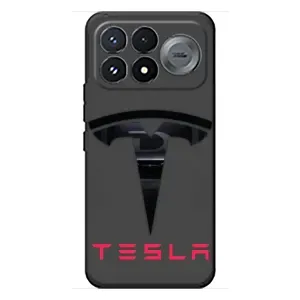 Силиконовый бампер с картинкой машины на Xiaomi Poco F9 Pro (Logo TESLA)