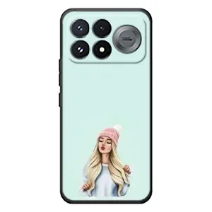Силиконовый Чехол на Xiaomi Poco F9 Pro с картинкой Стильных Девушек (В шапке)