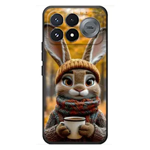 Печатный чехол «Зверята с кофе» для Xiaomi Poco F9 Pro (Зайчик с кофе)
