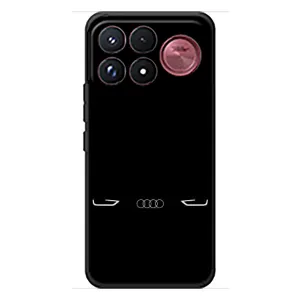 Силиконовый бампер с картинкой машины на Xiaomi Poco F9 Ultra (Силует Audi)