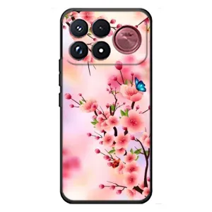 Чехол с принтом САКУРЫ на Xiaomi Poco F9 Ultra (Бабочки на сакуре)