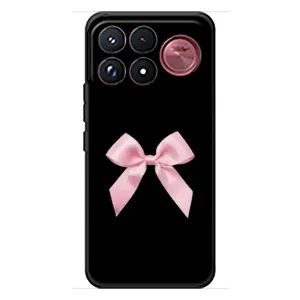 Чехол банты для Xiaomi Poco F9 Ultra (Бант на черном)