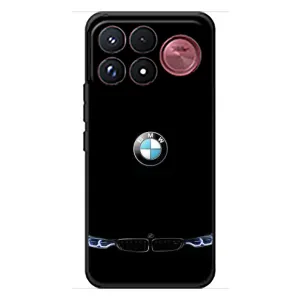 Силиконовый бампер с картинкой машины на Xiaomi Poco F9 Ultra (Черный BMW)