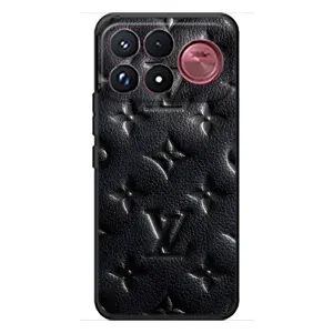 Текстурный Чехол Louis Vuitton для Сяоми Поко Ф9 Ультра (Черный ЛВ)