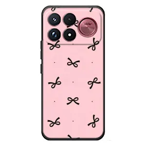 Чехол банты для Xiaomi Poco F9 Ultra (Черные бантики)