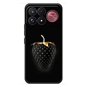 Чехол с изображением вкусной еды для Xiaomi Poco F9 Ultra (Чёрная клубника)