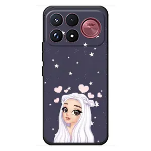 Чехол Стильные девушки на Xiaomi Poco F9 Ultra (Девушка и сердечки)