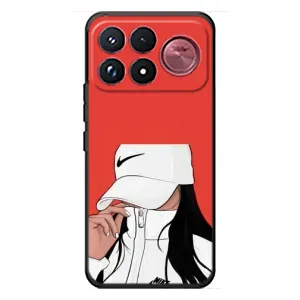 Силиконовый Чехол на Xiaomi Poco F9 Ultra с картинкой Стильных Девушек (Девушка Nike)