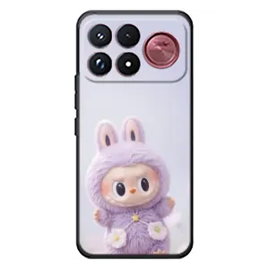 Чехол с принтом Лабубу для Xiaomi Poco F9 Ultra (Фиолетовый Лабубу)