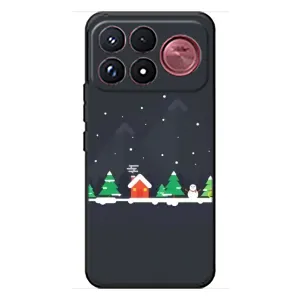 Силиконовый бампер на рождество для Xiaomi Poco F9 Ultra (Город зимний)