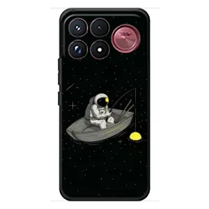 Силиконовый Чехол с принтом "Космонавты" на Xiaomi Poco F9 Ultra (Космонавт на рыбалке)