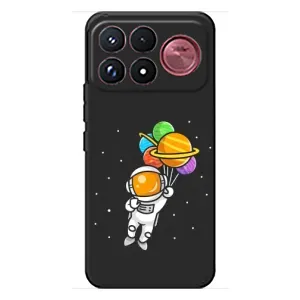 Силиконовый Чехол с принтом "Космонавты" на Xiaomi Poco F9 Ultra (Космонавт с шариками)