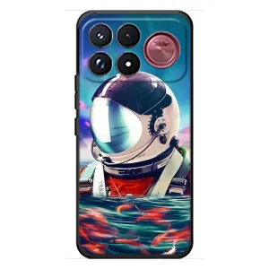 Силиконовый Чехол с принтом "Космонавты" на Xiaomi Poco F9 Ultra (Космонавт в воде)