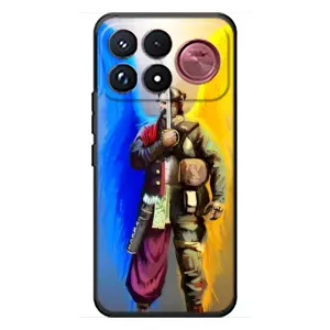 Чехол с картинкой (Патриотический КОЗАК) на Xiaomi Poco F9 Ultra (Козак с крыльями)