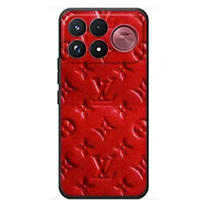 Текстурный Чехол Louis Vuitton для Сяоми Поко Ф9 Ультра (Красный ЛВ)
