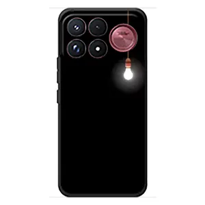 Чехол с картинками на черном фоне для Xiaomi Poco F9 Ultra (Лампочка)