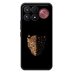 Чехол с леопардовым принтом на Xiaomi Poco F9 Ultra (Леопард на черном)