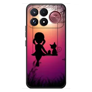 Девчачий Чехол для Xiaomi Poco F9 Ultra (На качели)