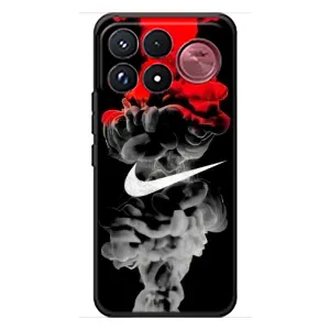 Силиконовый Чехол на Xiaomi Poco F9 Ultra с картинкой Nike (Nike дым)