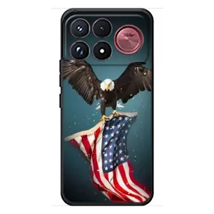 Чехол Флаг USA для Xiaomi Poco F9 Ultra (Орел и флаг)