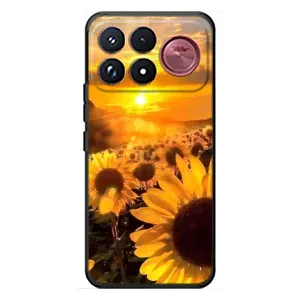 Чехол с Цветами для Xiaomi Poco F9 Ultra (поле подсолнухов)