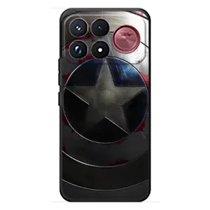 Чехол с Щитом Капитана Америки на Xiaomi Poco F9 Ultra (Ретро Щит Капитана)