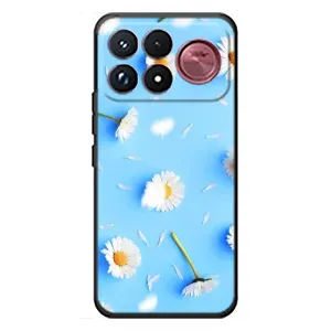 Чехол с Цветами для Xiaomi Poco F9 Ultra (ромашки на голубом)