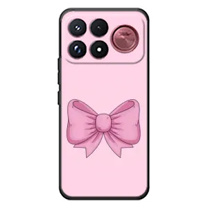 Чехол банты для Xiaomi Poco F9 Ultra (Розовый бантик)