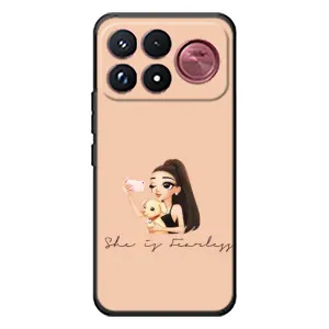 Силиконовый Чехол на Xiaomi Poco F9 Ultra с картинкой Стильных Девушек (С собакой)
