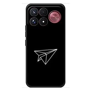 Чехол с картинками на черном фоне для Xiaomi Poco F9 Ultra (Самолетик)