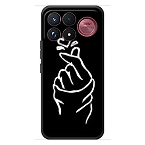 Чехлы (Знак сердечка) на Xiaomi Poco F9 Ultra (Сердце на черном)