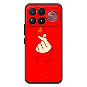 Чехлы (Знак сердечка) на Xiaomi Poco F9 Ultra (Сердце на красном)