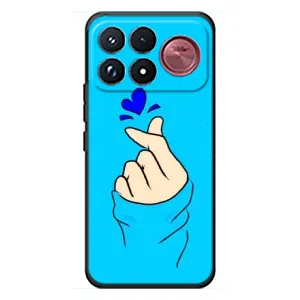Чехлы (Знак сердечка) на Xiaomi Poco F9 Ultra (Сердце на синем)