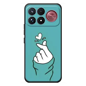 Чехлы (Знак сердечка) на Xiaomi Poco F9 Ultra (Сердечко на бирюзовом)