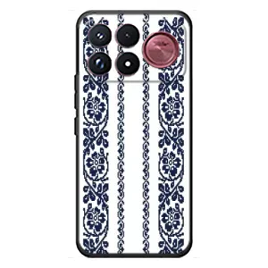 Силиконовый Чехол на Xiaomi Poco F9 Ultra с картинкой Вышиванки (Синяя вышиванка)