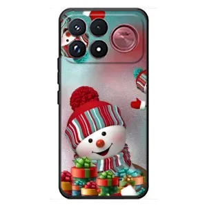 Чехлы на Новый Год Xiaomi Poco F9 Ultra (Снеговик в шапке)