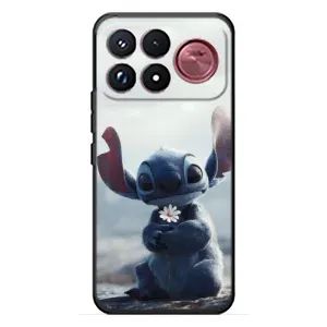 Чехол с рисунком Стич для Xiaomi Poco F9 Ultra (Стич с цветочком)