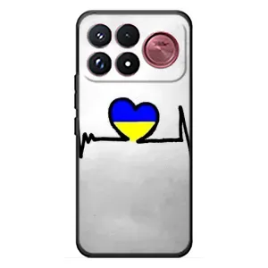 Силиконовый Чехол на Xiaomi Poco F9 Ultra (Я-Украина) (Украинская кардиограмма)
