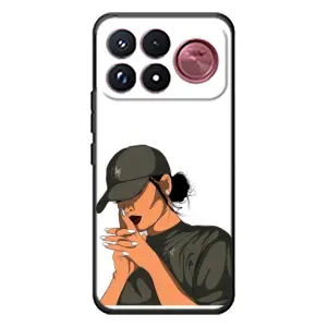 Силиконовый Чехол на Xiaomi Poco F9 Ultra с картинкой Стильных Девушек (В зеленом)