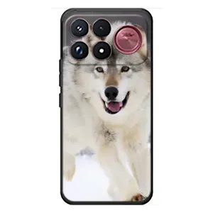 Чохол з Вовком на Xiaomi Poco F9 Ultra (Вовк біжить по снігу)