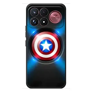 Чехол с Щитом Капитана Америки на Xiaomi Poco F9 Ultra (Яркий Щит Капитана)