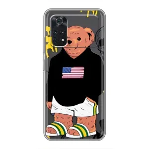 Чехлы Мишка Тедди для Поко М4 про (5G) (Teddy USA)
