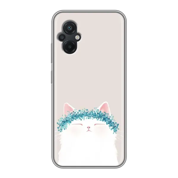 Чехол с рисунком «Белый котик» для Xiaomi POCO M5 Чехол с рисунком «Белый котик» для Xiaomi POCO M5